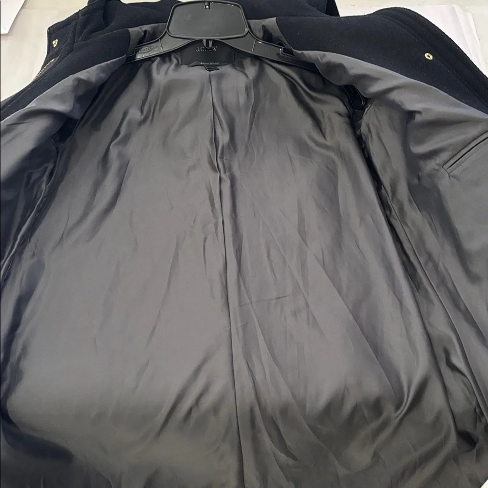 J. Crew Chateau Parka Italian Stadium Cloth Wool Black Women's Coat Size‎ 00